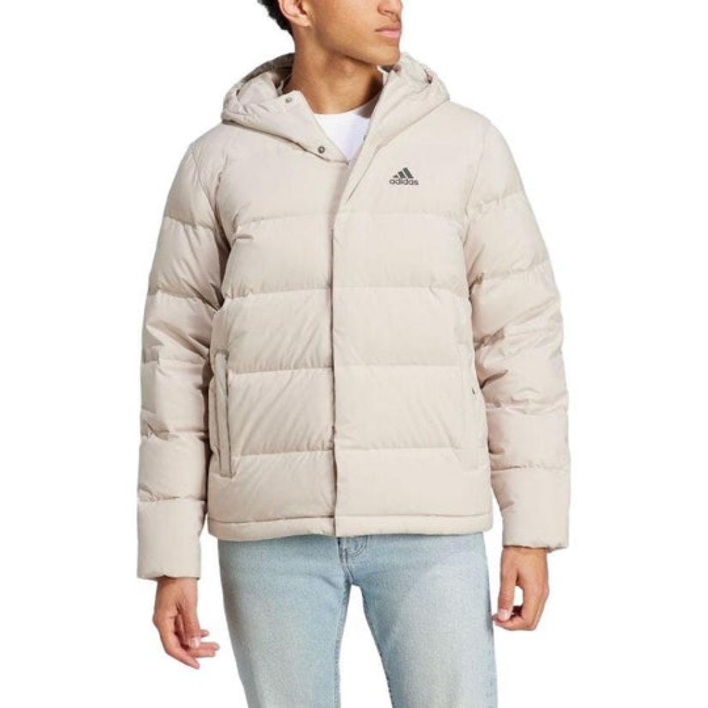 Adidas Helionic Hoody Down Coat Padded Cream Beige Jacket Top Coat HY3934 Size M